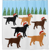 Labradors kerstkerstkerstkerstkerstkerstkerstkerst douchegordijn (Voorkant)