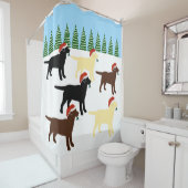 Labradors - kerstkerstkerstkerstkerstkerstveld douchegordijn (In situ)