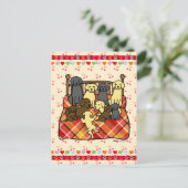 Labradors op King Size Bed Briefkaart (Staand voorkant)