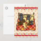 Labradors op King Size Bed Briefkaart (Voorkant / Achterkant)