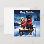 Labradors Pakket van Kerstmis Plat Notitiekaartje (Voorkant / Achterkant)