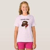 "Labradors Rule!" Chocolade Labrador T Shirt (Voorkant volledig)
