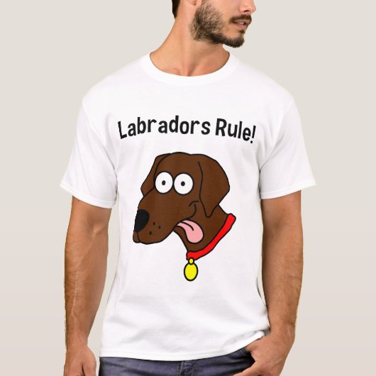 "Labradors Rule!" Mannen T-Shirt van Chocolate Lab (Voorkant)