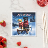 Labradors Sled Ride Christmas Servet (Insitu)