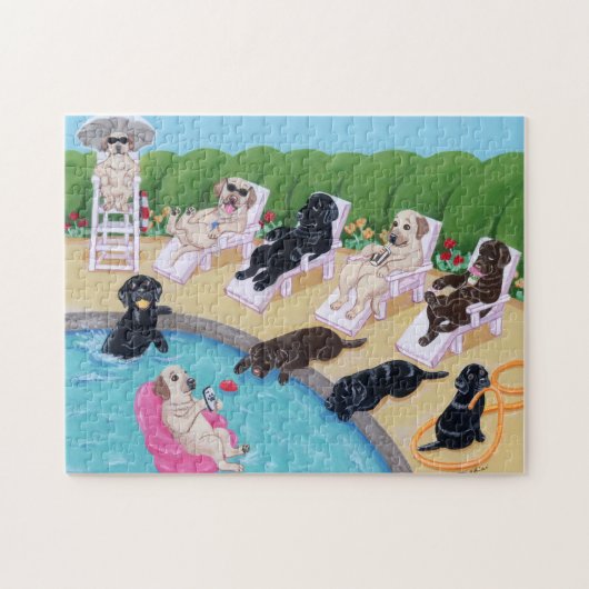 Labradors voor pools legpuzzel (Horizontaal)