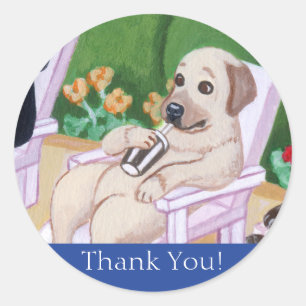 Labradors voor pools ronde sticker