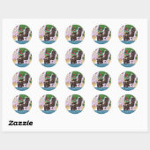 Labradors voor pools ronde sticker (Vel)