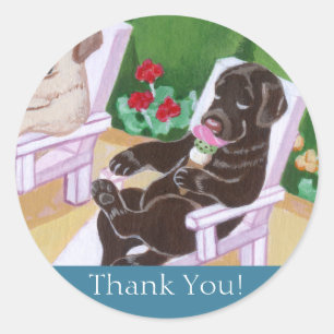 Labradors voor pools ronde sticker