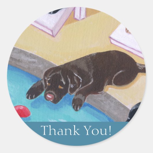 Labradors voor pools ronde sticker (Voorkant)