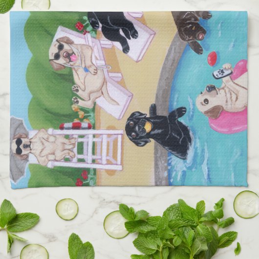 Labradors voor pools theedoek (Gevouwen)