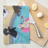 Labradors voor pools theedoek (Quarter Fold)