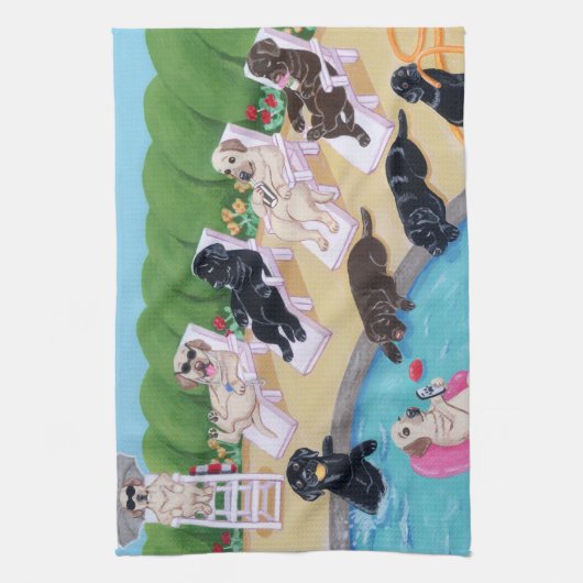 Labradors voor pools theedoek (Verticaal)