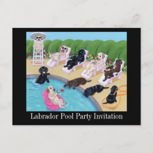 Labradors voor pools uitnodiging briefkaart