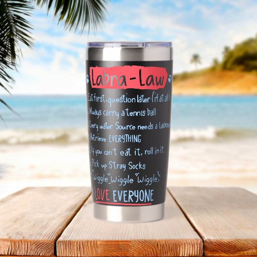 LabraLaw Funny Labrador Idee Lab liefhebber Geïsoleerde Drinkbeker (Strand (Gedraaid)  )