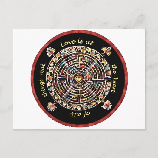Labrynth-"Liefde is het hart van alle dingen echt" Briefkaart (Voorkant)