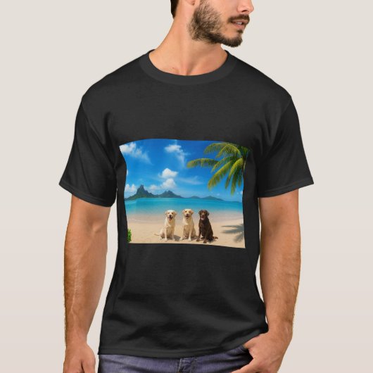 Labs op tropisch eiland t-shirt (Voorkant)