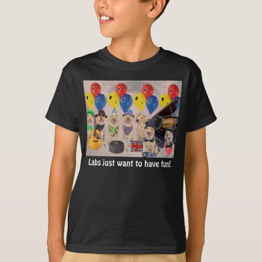 Labs willen gewoon plezier hebben! t-shirt (Voorkant)