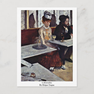 L'Absinthe by Edgar Degas Briefkaart
