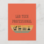 Labtechnicus vintage zonsondergang retro briefkaart (Voorkant)