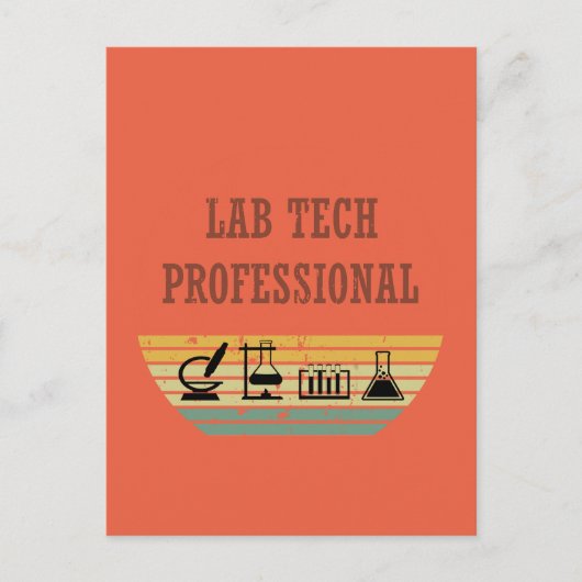 Labtechnicus vintage zonsondergang retro briefkaart (Voorkant)