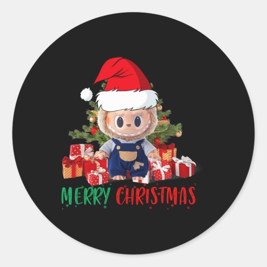 Labubu Merry Christmas Labubu Lovers  Ronde Sticker (Voorkant)