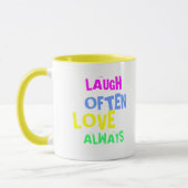 labudsheten, LAUGH, VAAK, LOVE, ALTIJD Mok (Links)