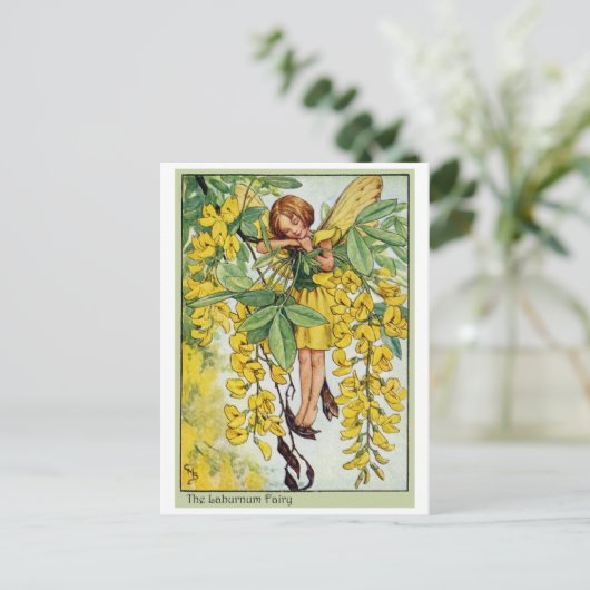 Laburnum Fairy Briefkaart (Staand voorkant)