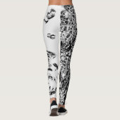 Labyrint Abstract Zwart Wit Leggings (Achterkant)
