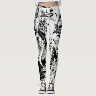 Labyrint Abstract Zwart Wit Leggings