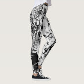 Labyrint Abstract Zwart Wit Leggings (Rechts)