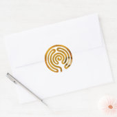 labyrint antiek goud | Maak uw eigen achtergrond Ronde Sticker (Envelop)