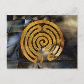 labyrint antiek goud | mozaïekrooster briefkaart (Voorkant)