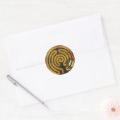 labyrint antiek goud | zwarte spier ronde sticker (Envelop)