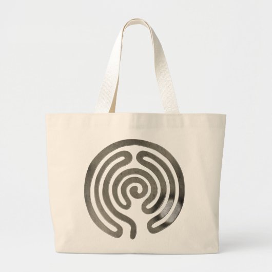 labyrint antiek zilver grote tote bag (Voorkant)