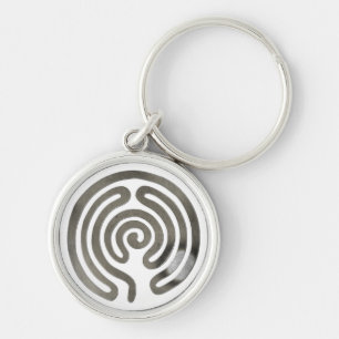 labyrint antiqueSilver Maak uw eigen achtergrond Sleutelhanger