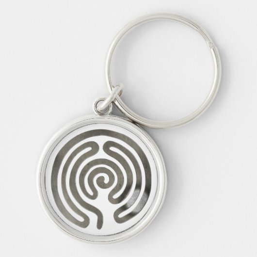 labyrint antiqueSilver | Maak uw eigen achtergrond Sleutelhanger (Voorkant)