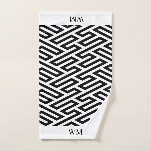 Labyrint doolhof geometrische badhanddoek set bad handdoek (Handdoek)