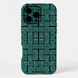 Labyrint Futuristisch Abstract Geometrisch Patroon iPhone 16 Pro Max Hoesje