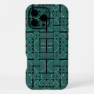 Labyrint Futuristisch Abstract Geometrisch Patroon iPhone 16 Pro Max Hoesje