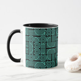 Labyrint Futuristisch Abstract Geometrisch Patroon Mok