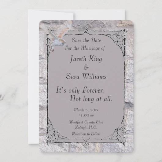 Labyrint Het is alleen voor altijd bruiloft Bewaar Save The Date (Voorkant)