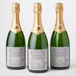 Labyrint: het is de enige eeuwige bruiloftsuil sparkling wijnetiket