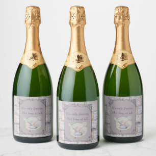 Labyrint: het is de enige eeuwige bruiloftsuil sparkling wijnetiket