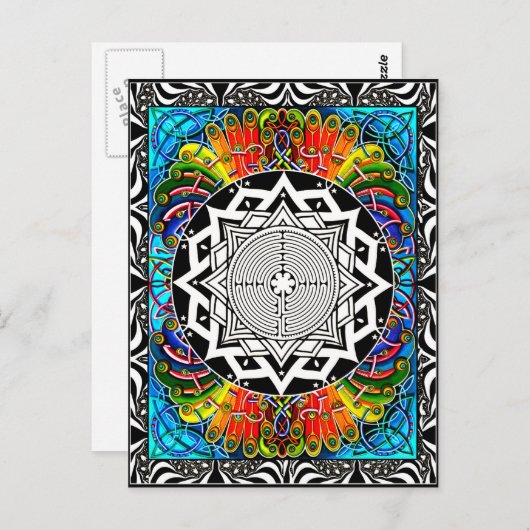 labyrint, het pad van de minste weerstand briefkaart (Voorkant / Achterkant)