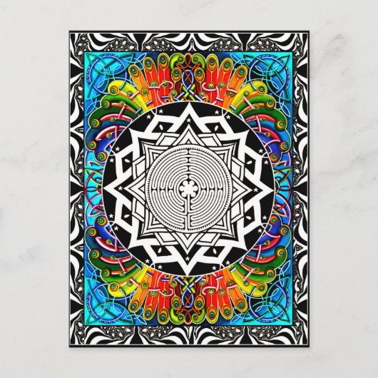 labyrint, het pad van de minste weerstand briefkaart (Voorkant)