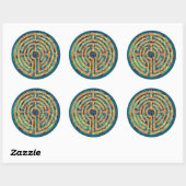 LABYRINT II Grote ronde Stickers - Groen (Vel)