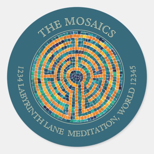 LABYRINT II Kleine groene envelopzegels Ronde Sticker (Voorkant)