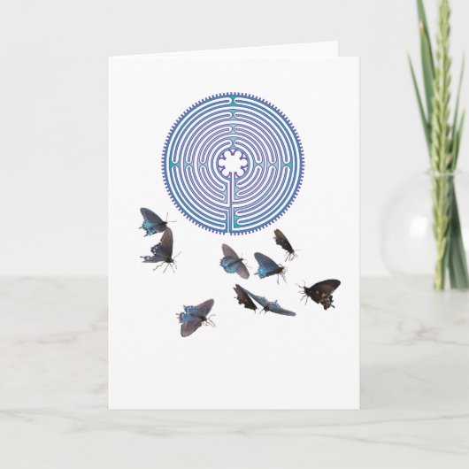 Labyrint met het Wenskaart van Vlinders Kaart (Voorkant)