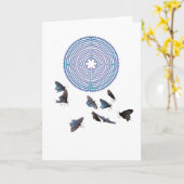 Labyrint met het Wenskaart van Vlinders Kaart (Gele Bloem)