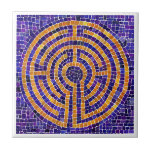 LABYRINT-MOZAÏEK 10,8x10,8 cm keramiektegel - Wit Tegeltje